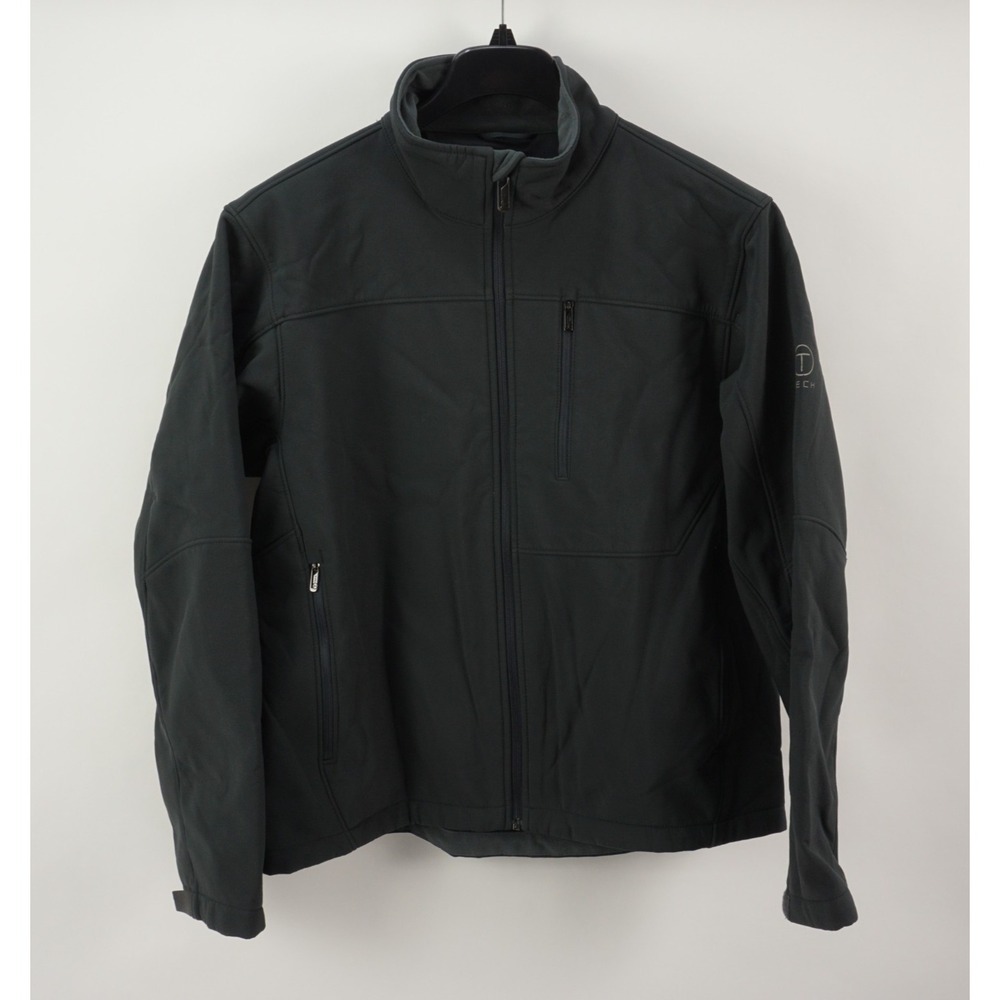 Tumi Tech Men's Large Dark Gray Full Zip Softshell Multi-Pocket Travel Jacket